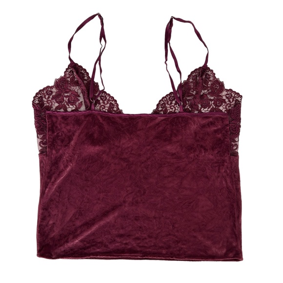 Vintage Victoria's Secret Y2K Silk Blend Lace & Crushed Velvet Cami Top (S) - Picture 8 of 12